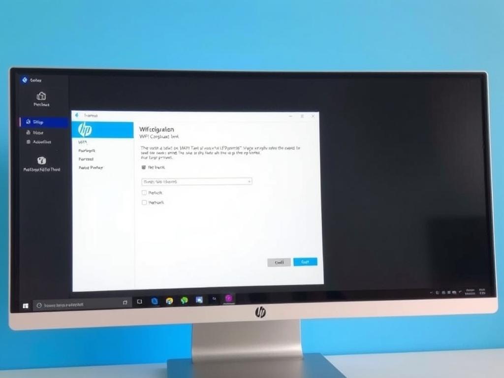 Aplikacja HP Smart na komputerze podczas konfiguracji drukarki HP Smart Tank 515/516