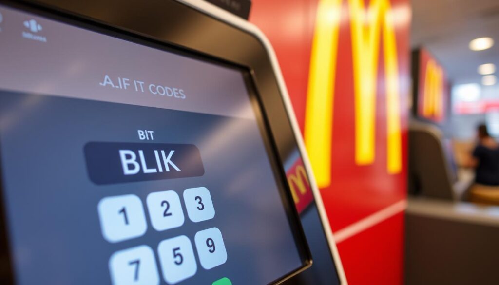 Ekran kiosku McDonald's z opcją płatności BLIK