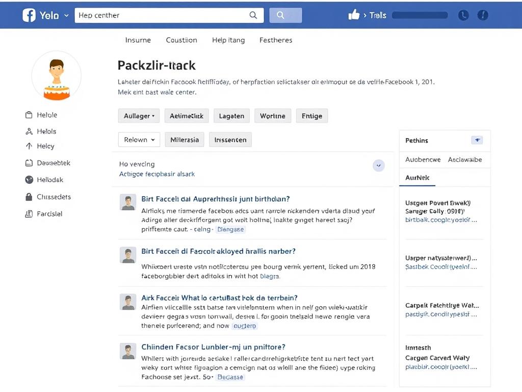 Ekran pomocy technicznej Facebooka z sekcją dotyczącą problemów z powiadomieniami