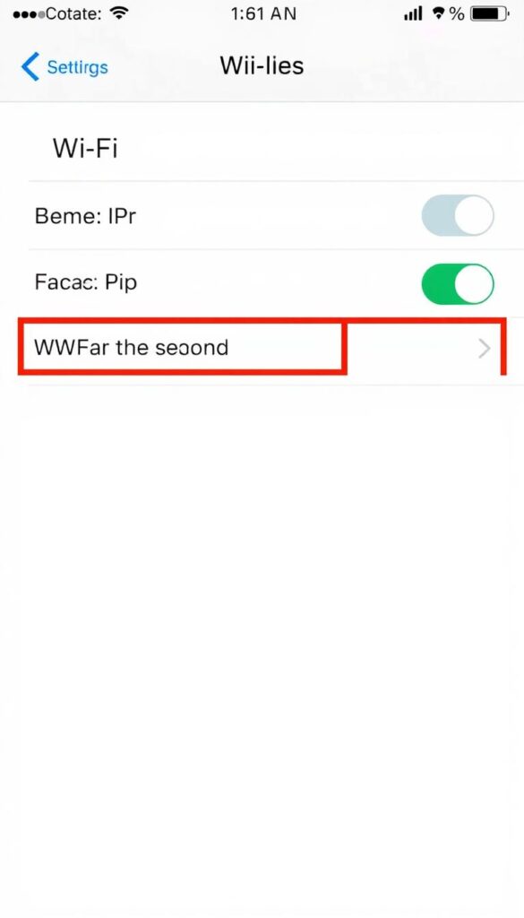 Ekran ustawień WiFi na iPhone z opcją wyświetlania hasła