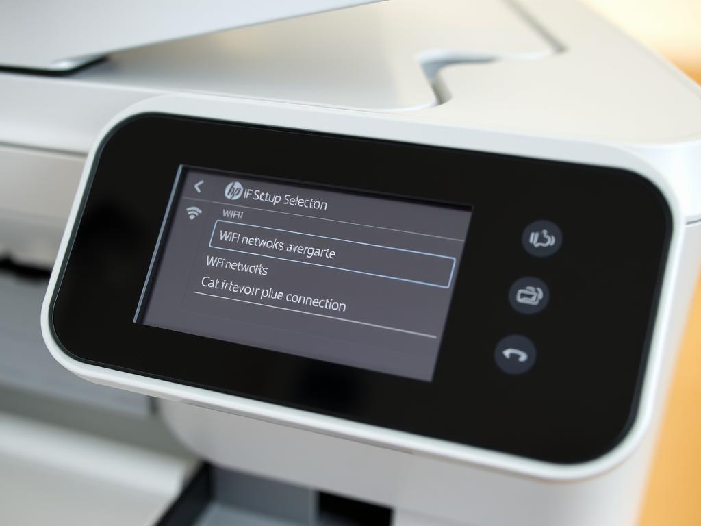 Konfiguracja WiFi przez panel sterowania drukarki HP z ekranem dotykowym