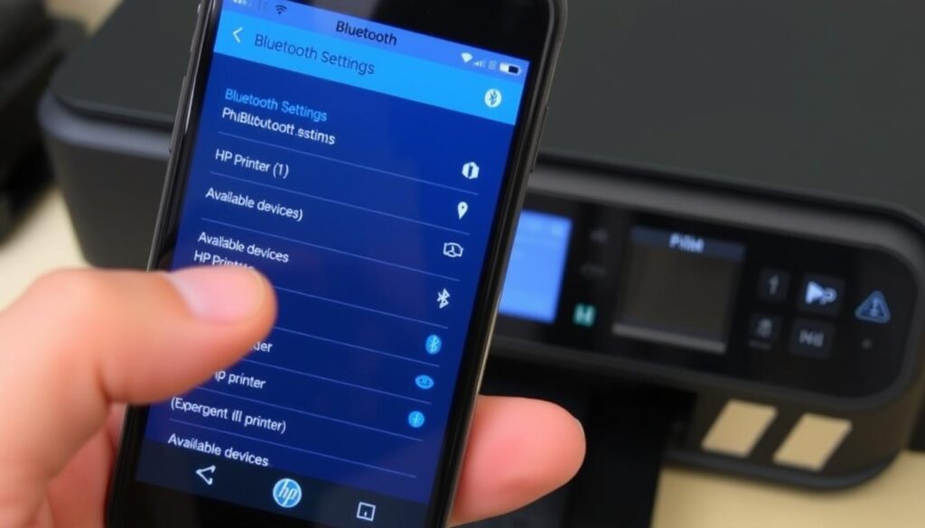 Konfiguracja połączenia Bluetooth między smartfonem a drukarką HP