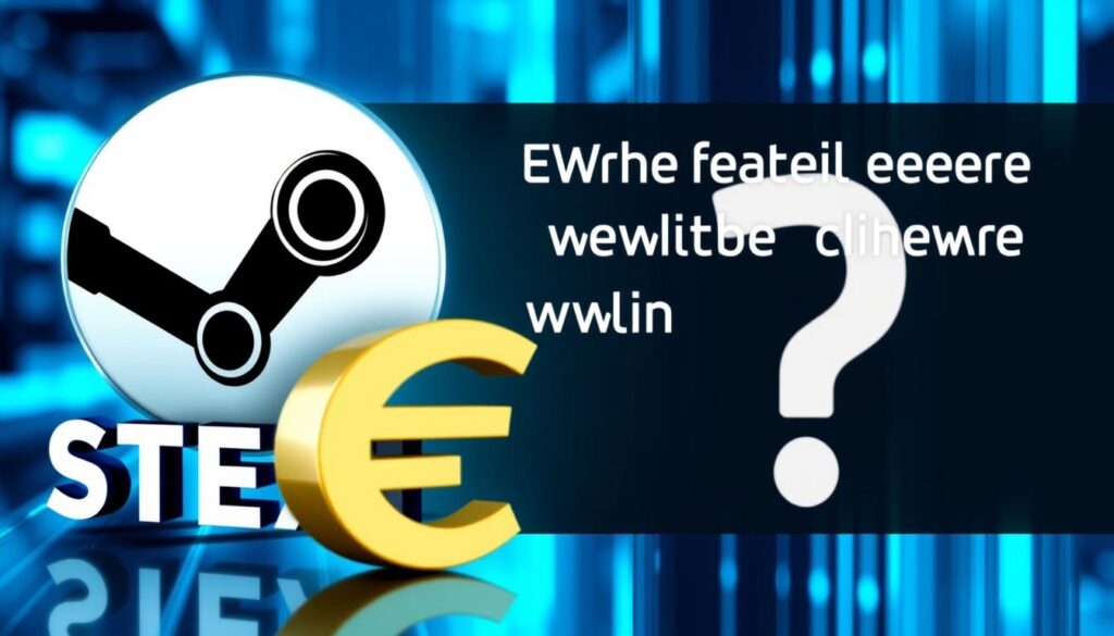 Logo Steam i symbol waluty pokazujący temat jak wypłacić pieniądze ze steam na konto