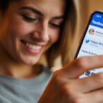 Osoba dziękująca za życzenia urodzinowe na Facebooku na telefonie