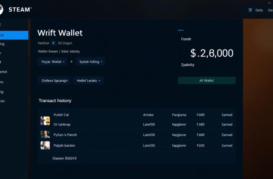 Portfel Steam z widocznym saldem i jak wypłacić pieniądze ze steam na konto