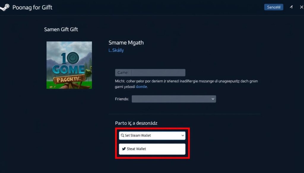 Proces kupowania gry jako prezent na Steam pokazujący jak wypłacić pieniądze ze steam na konto