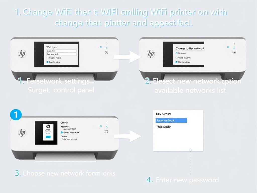 Proces zmiany sieci WiFi w drukarce HP po zmianie routera lub hasła