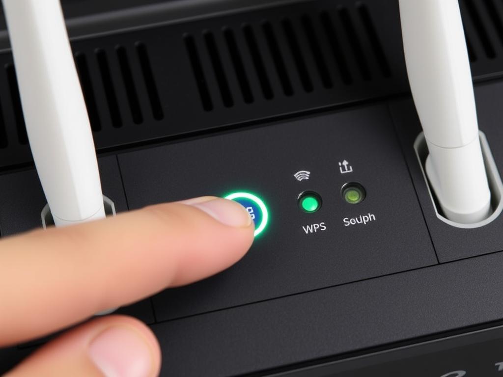 Przycisk WPS na routerze do konfiguracji drukarki Brother DCP-T510W Przycisk WPS na routerze do konfiguracji drukarki Brother DCP-T510W