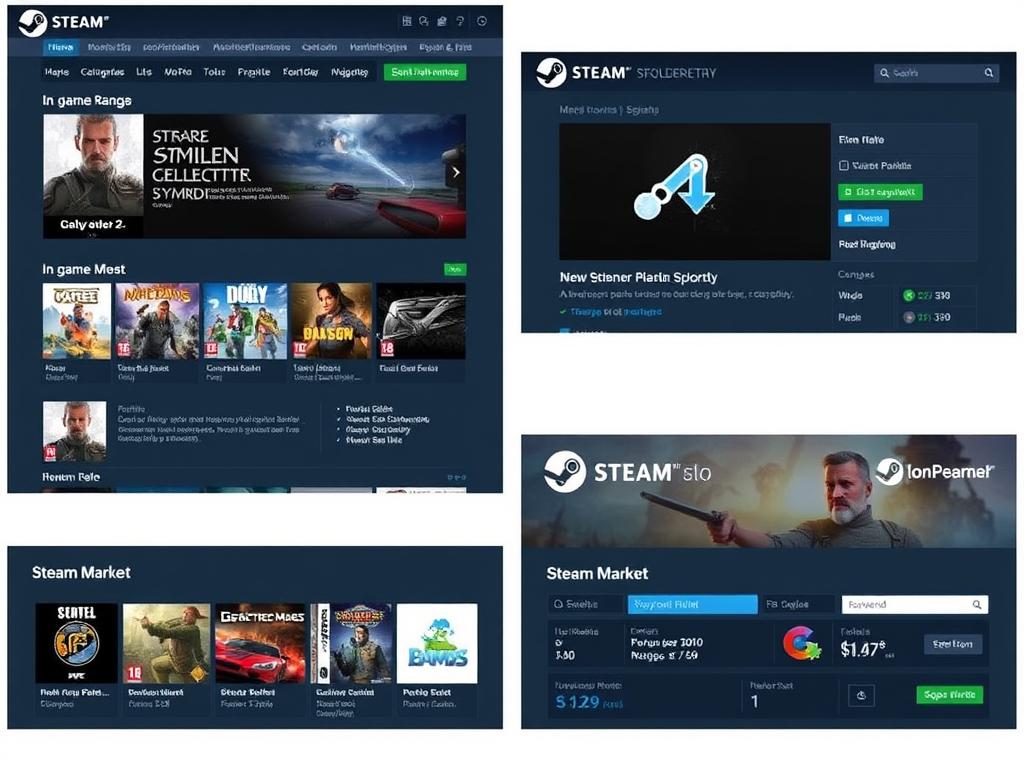 Różne kategorie wydatków na Steam - gry, dodatki, przedmioty w grze