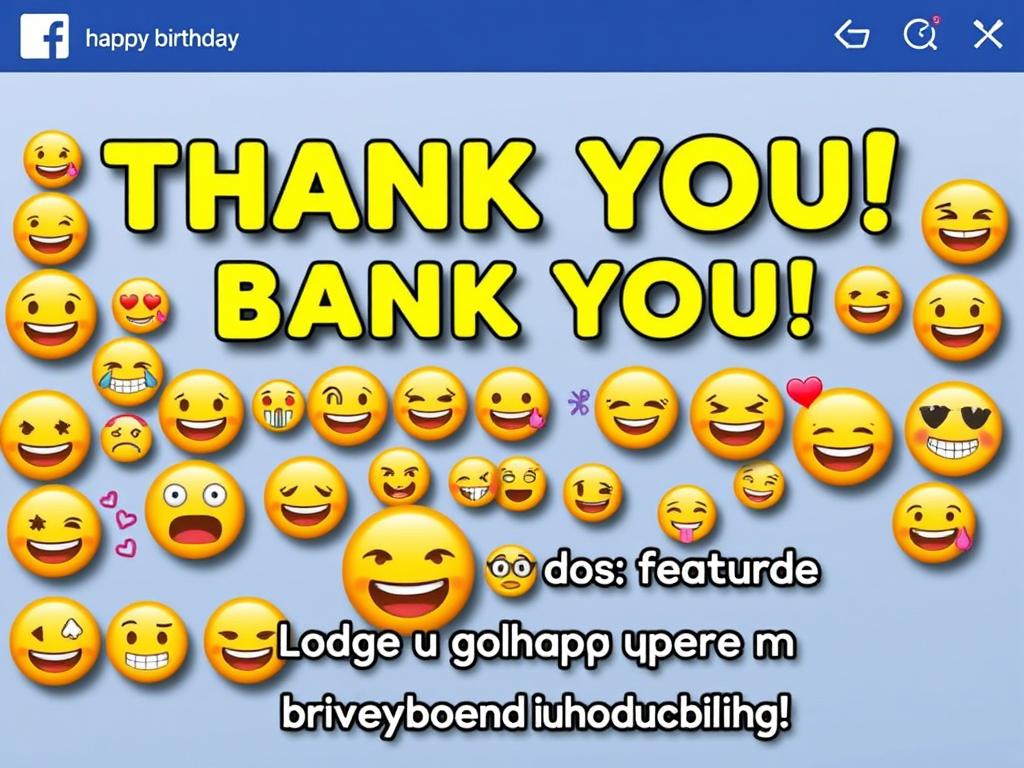 Śmieszne podziękowanie za życzenia urodzinowe na Facebooku z emotkami