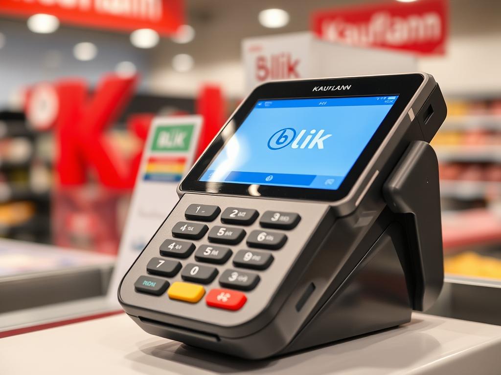 Terminal płatniczy w Kauflandzie z opcją płatności BLIK gdzie można płacić BLIKiem