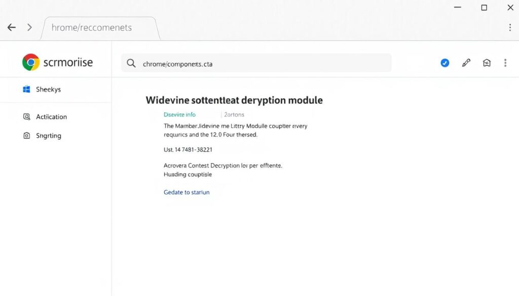 Widevine content decryption module w przeglądarce Chrome - widok komponentów