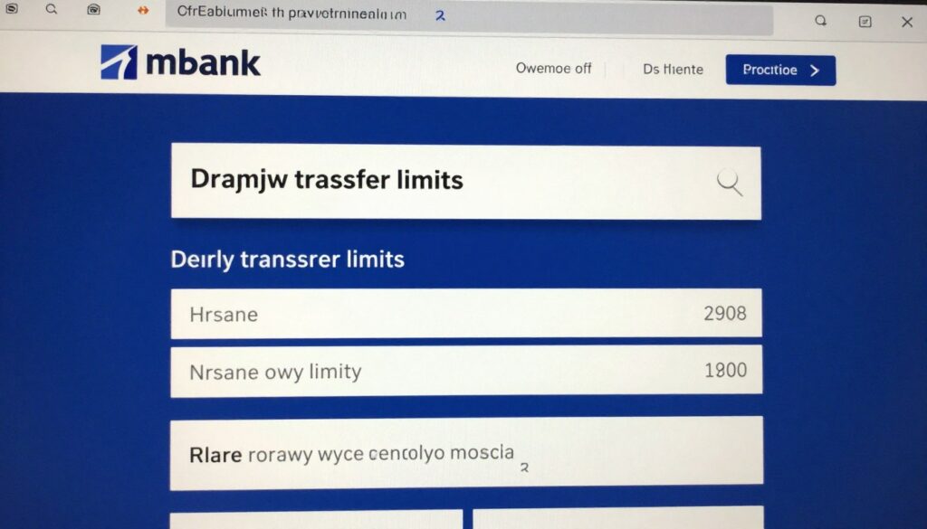 Ekran zmiany limitów przelewów w serwisie transakcyjnym mBank