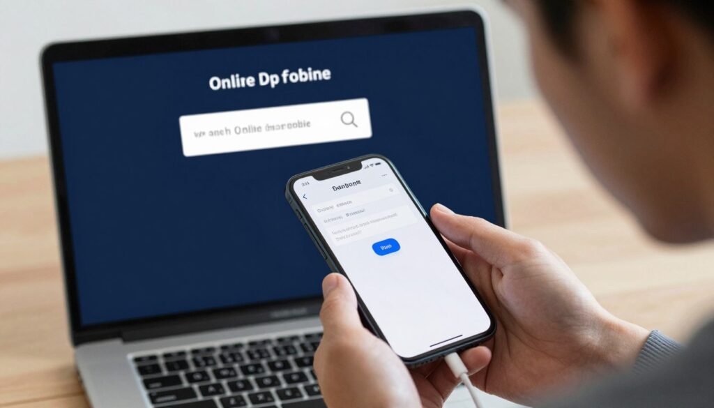Osoba rozwiązująca problemy z doładowaniem telefonu przez internet Osoba rozwiązująca problemy z doładowaniem telefonu przez internet