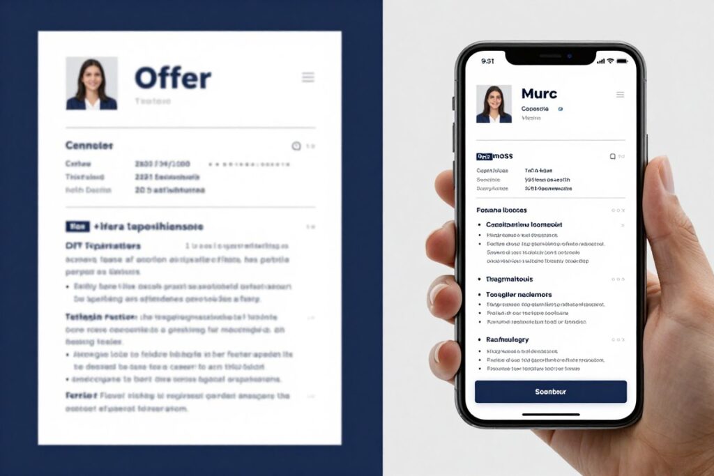Personalizacja CV pod konkretną ofertę pracy na telefonie