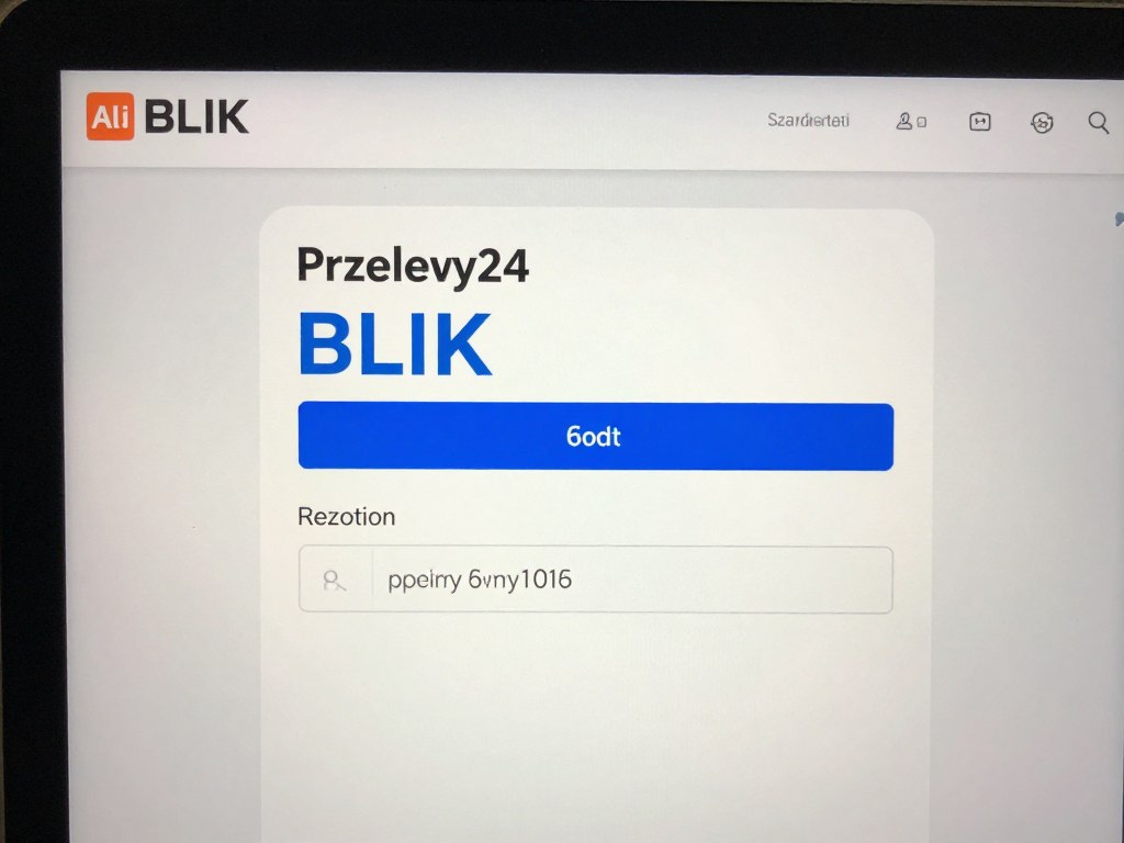 Proces płatności BLIK na AliExpress - zrzut ekranu z wyborem metody płatności